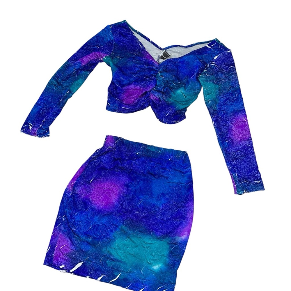 Vibrant Blue and Purple Mini Dress